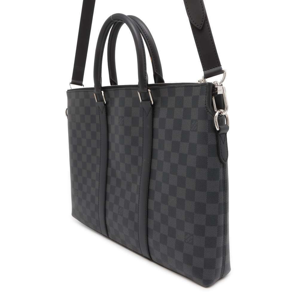 Louis Vuitton Black Bag Business Briefcase Graphite Damier Anton Black